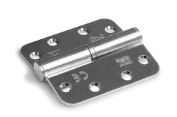 Kogelstiftpaumelle ronde hoeken doorgezet 89x89x3mm staal verzinkt Links Op=Op! per doosje van 6 stuks